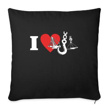 Grutier Cher grutier Amour Grues - Housse de coussin décorative 45 x 45 cm - noir - Devant