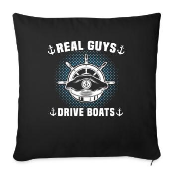 Captain Captain Boat - Sofa pillowcase 17,3'' x 17,3'' (45 x 45 cm) - black - Front