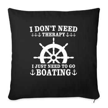 Captain Captain Boat - Sofa pillowcase 17,3'' x 17,3'' (45 x 45 cm) - black - Front