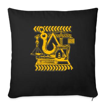 Crane Operator Crane Crane Driver - Sofa pillowcase 17,3'' x 17,3'' (45 x 45 cm) - black - Front
