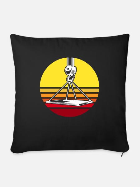 Kranführer Raupenkran Kranfahrer Kran - Sofakissenbezug 45 x 45 cm - Schwarz