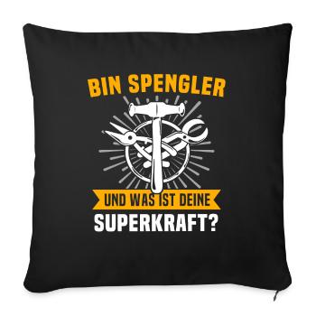Spengler Bauspengler - Sofakissenbezug 45 x 45 cm - Schwarz - Vorne