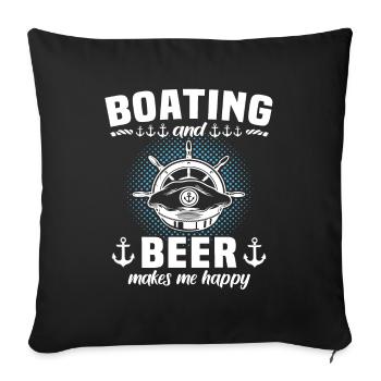 Kapitän Bier Boot Sprüche - Sofakissenbezug 45 x 45 cm - Schwarz - Vorne