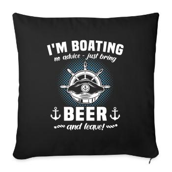 Kapitän Bier Boot Sprüche - Sofakissenbezug 45 x 45 cm - Schwarz - Vorne