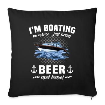 Kapitän Bier Boot Sprüche - Sofakissenbezug 45 x 45 cm - Schwarz - Vorne