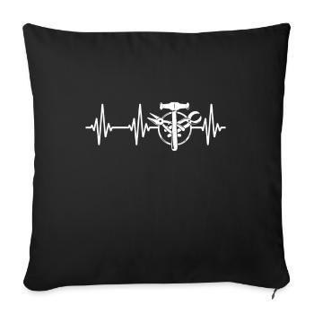 Building tinsmith ECG Spengler heart line - Sofa pillowcase 17,3'' x 17,3'' (45 x 45 cm) - black - Front