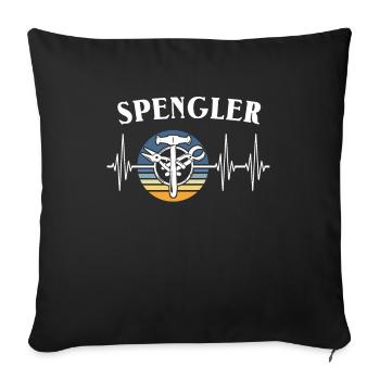 Spengler ECG Bauspengler - Sofa pillowcase 17,3'' x 17,3'' (45 x 45 cm) - black - Front