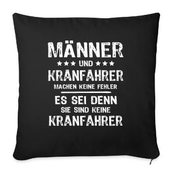 Kranführer Sprüche Kranfahrer Spruch - Sofakissenbezug 45 x 45 cm - Schwarz - Vorne