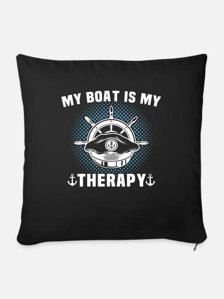 Kapitän Therapie Boot - Sofakissenbezug 45 x 45 cm - Schwarz