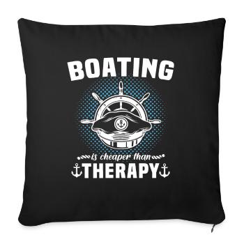Captain Therapy Boat - Sofa pillowcase 17,3'' x 17,3'' (45 x 45 cm) - black - Front