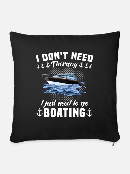 Captain Boating Therapy - Sofakissenbezug 45 x 45 cm - Schwarz