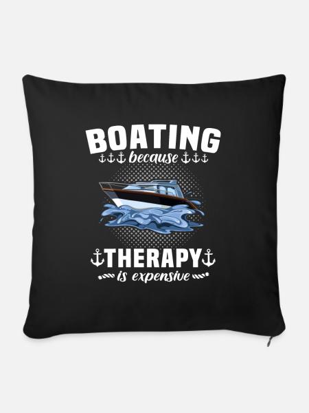 Captain Boating Therapy - Sofakissenbezug 45 x 45 cm - Schwarz