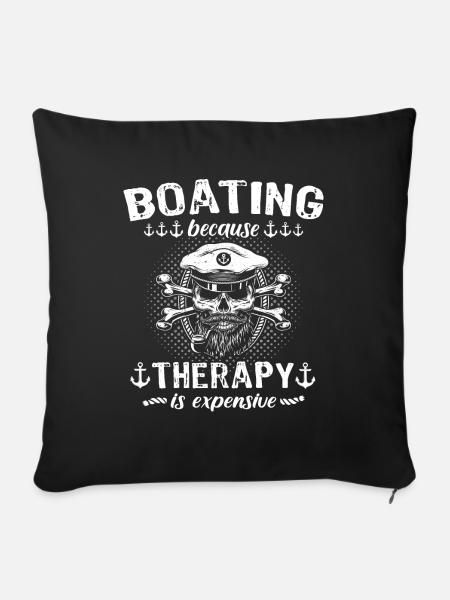 Captain Boating Therapy - Sofakissenbezug 45 x 45 cm - Schwarz