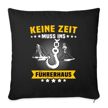 Kranführer Kran Kranfahrer - Sofakissenbezug 45 x 45 cm - Schwarz - Vorne