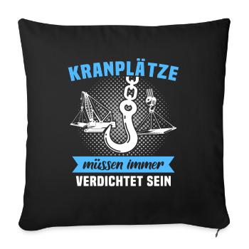 Kranführer Kran Kranfahrer - Sofakissenbezug 45 x 45 cm - Schwarz - Vorne