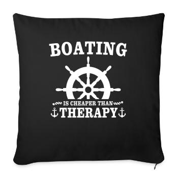 Captain Boat Sailing Ship Therapy - Sofa pillowcase 17,3'' x 17,3'' (45 x 45 cm) - black - Front