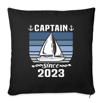 Captain 2023 boat license boat - Sofa pillowcase 17,3'' x 17,3'' (45 x 45 cm) - black - Front