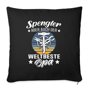 Spengler Opa Bauspengler Grossvater - Sofakissenbezug 45 x 45 cm - Schwarz - Vorne