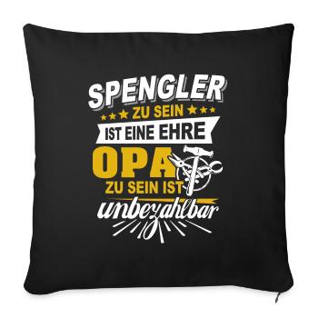 Bauspengler Opa Spengler - Sofakissenbezug 45 x 45 cm - Schwarz - Vorne