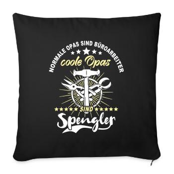 Bauspengler Opa Spengler - Sofakissenbezug 45 x 45 cm - Schwarz - Vorne
