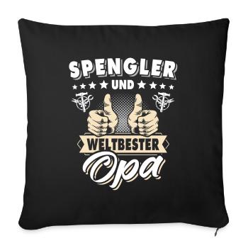 Bauspengler Opa Spengler - Sofakissenbezug 45 x 45 cm - Schwarz - Vorne