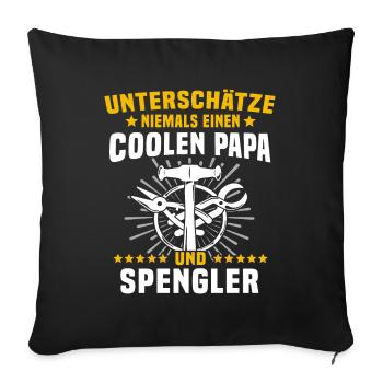 Bauspengler Papa Spengler - Sofakissenbezug 45 x 45 cm - Schwarz - Vorne
