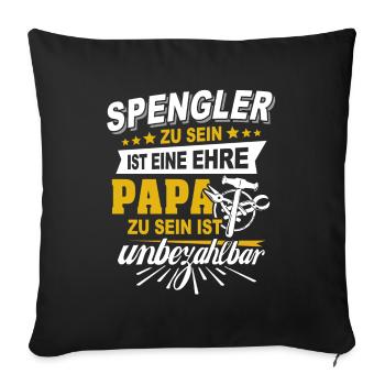 Bauspengler Papa Spengler - Sofakissenbezug 45 x 45 cm - Schwarz - Vorne