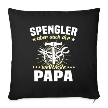 Bauspengler Papa Spengler - Sofakissenbezug 45 x 45 cm - Schwarz - Vorne