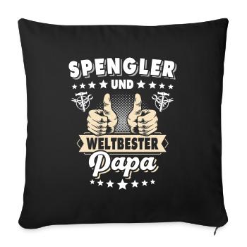 Bauspengler Papa Spengler - Sofakissenbezug 45 x 45 cm - Schwarz - Vorne