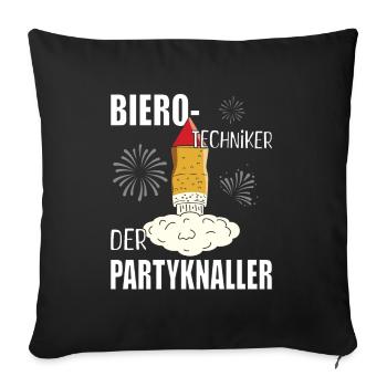 Bier Partyknaller - Sofakissenbezug 45 x 45 cm - Schwarz - Vorne
