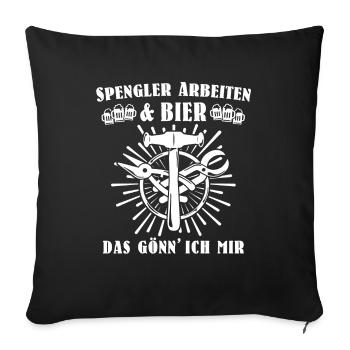 Spengler Bauspengler Karosseriespengler - Sofakissenbezug 45 x 45 cm - Schwarz - Vorne