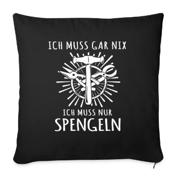 Spengler Bauspengler Karosseriespengler - Sofakissenbezug 45 x 45 cm - Schwarz - Vorne