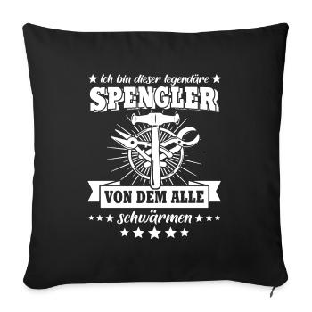 Spengler Spengeln Karosseriespengler - Sofakissenbezug 45 x 45 cm - Schwarz - Vorne