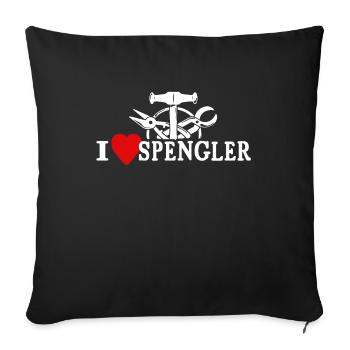 I love tinsmithing profession - Sofa pillowcase 17,3'' x 17,3'' (45 x 45 cm) - black - Front
