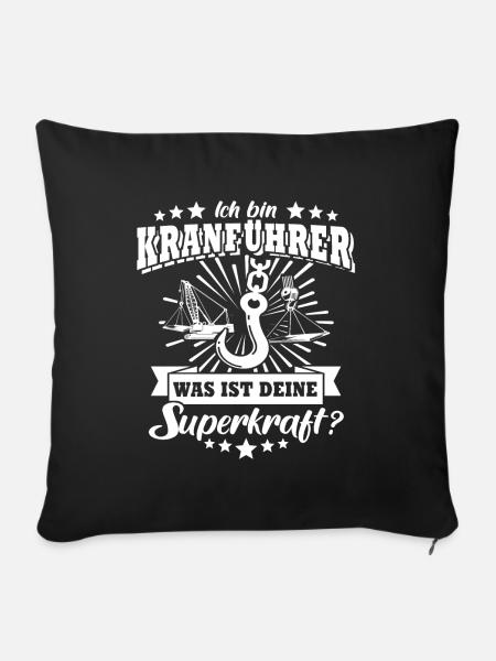 Kranführer Kran Kranfahrer - Sofakissenbezug 45 x 45 cm - Schwarz