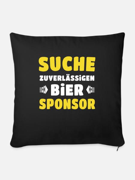 Bier Sponsor Trinksprüche Party - Sofakissenbezug 45 x 45 cm - Schwarz