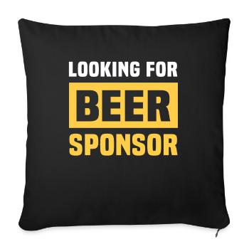 Le commanditaire de la bière porte un toast aux buveurs de bière - Housse de coussin décorative 45 x 45 cm - noir - Devant