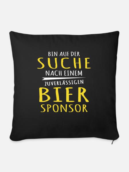 Bier Sprüche Trinksprüche Bierliebhaber - Sofakissenbezug 45 x 45 cm - Schwarz
