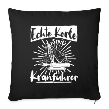 Kranfuehrer Kran Kranfahrer - Sofakissenbezug 45 x 45 cm - Schwarz - Vorne