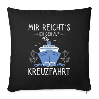Endlich auf Kreuzfahrt - Sofakissenbezug 45 x 45 cm - Schwarz - Vorne