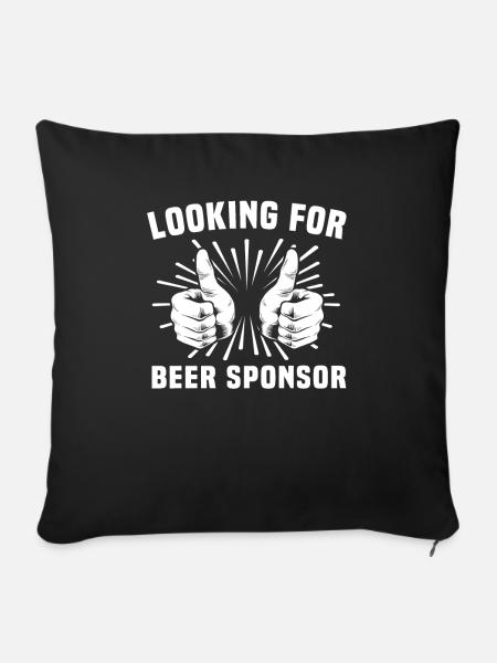 Biersprüche Trinken Bier - Sofakissenbezug 45 x 45 cm - Schwarz