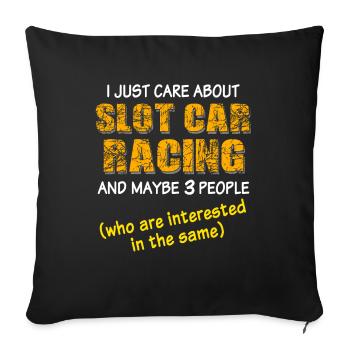 Slot Car Slotracing - Housse de coussin décorative 45 x 45 cm - noir - Devant