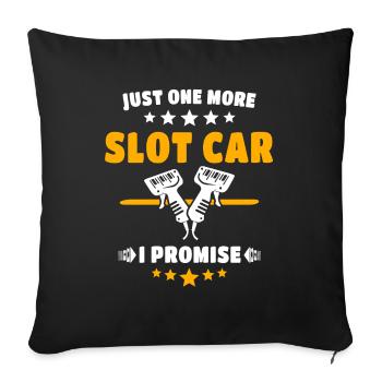 Slot Car Slotracing - Housse de coussin décorative 45 x 45 cm - noir - Devant