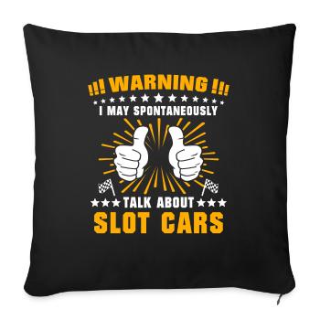 Slot Car Slotracing - Housse de coussin décorative 45 x 45 cm - noir - Devant