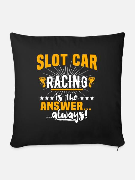 Slot Car Racing - Sofakissenbezug 45 x 45 cm - Schwarz