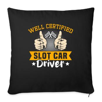 Slot Car Racing - Sofakissenbezug 45 x 45 cm - Schwarz - Vorne