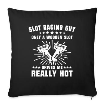 Slot Car Racing Slot Race - Housse de coussin décorative 45 x 45 cm - noir - Devant