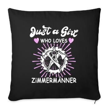 Zimmerfrau Sprüche Zimmern Zimmerin - Sofa pillowcase 17,3'' x 17,3'' (45 x 45 cm) - black - Front