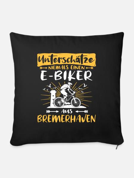 Bremerhaven Ebike Bremerhavener Ebiker - Sofakissenbezug 45 x 45 cm - Schwarz