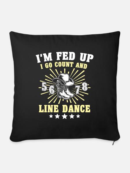Line Dancing - Sofakissenbezug 45 x 45 cm - Schwarz